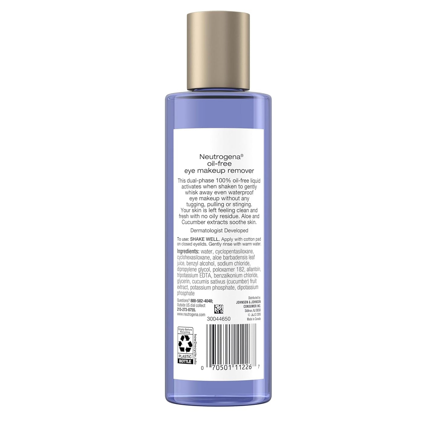 Neutrogena Eye Makeup Remover – Soothing Aloe & Cucumber Nightly Cleanse for Waterproof Mascara