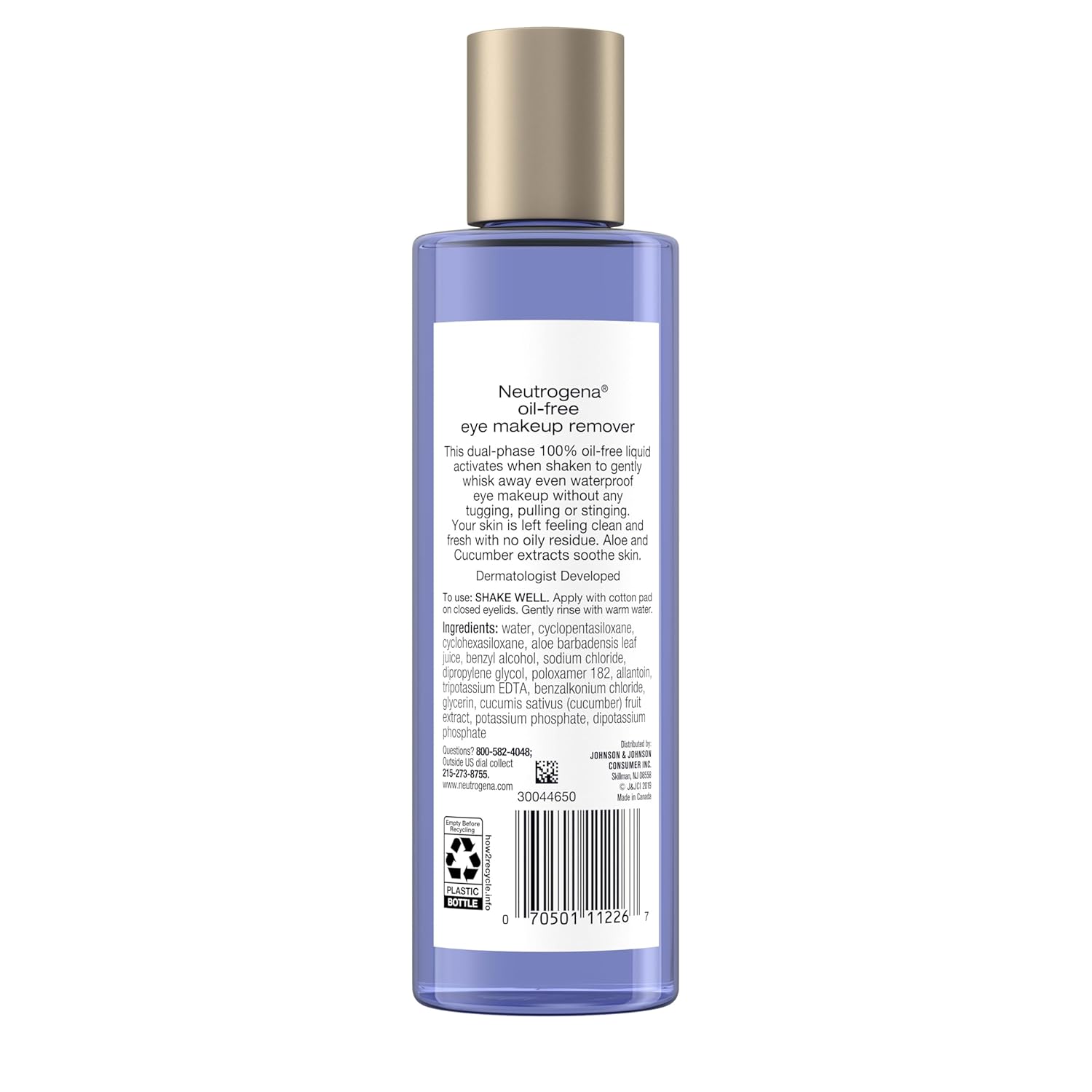 Neutrogena Eye Makeup Remover – Soothing Aloe & Cucumber Nightly Cleanse for Waterproof Mascara