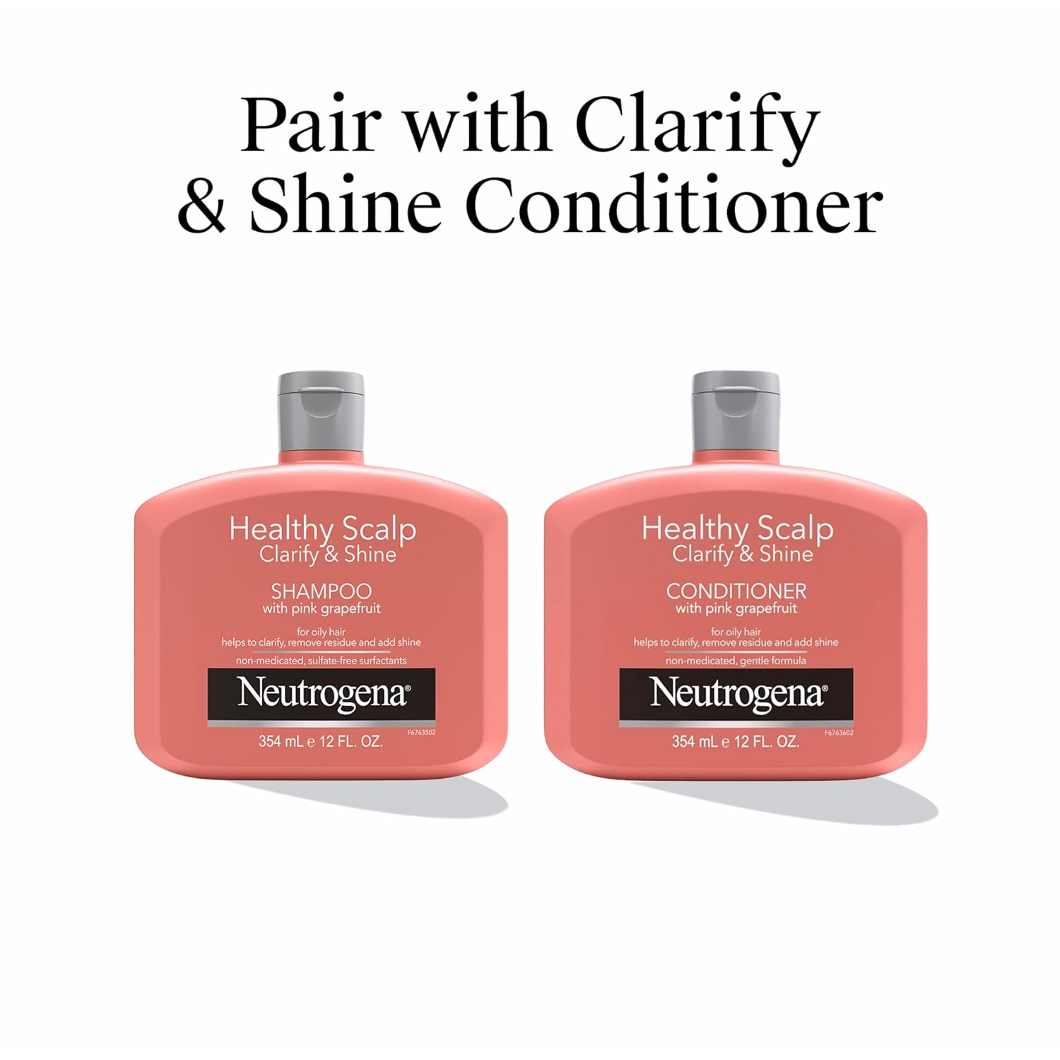 Neutrogena Healthy Scalp Clarifying Shampoo – Pink Grapefruit Scent Wash to Refresh Oily Hair Between Masks 12 fl oz