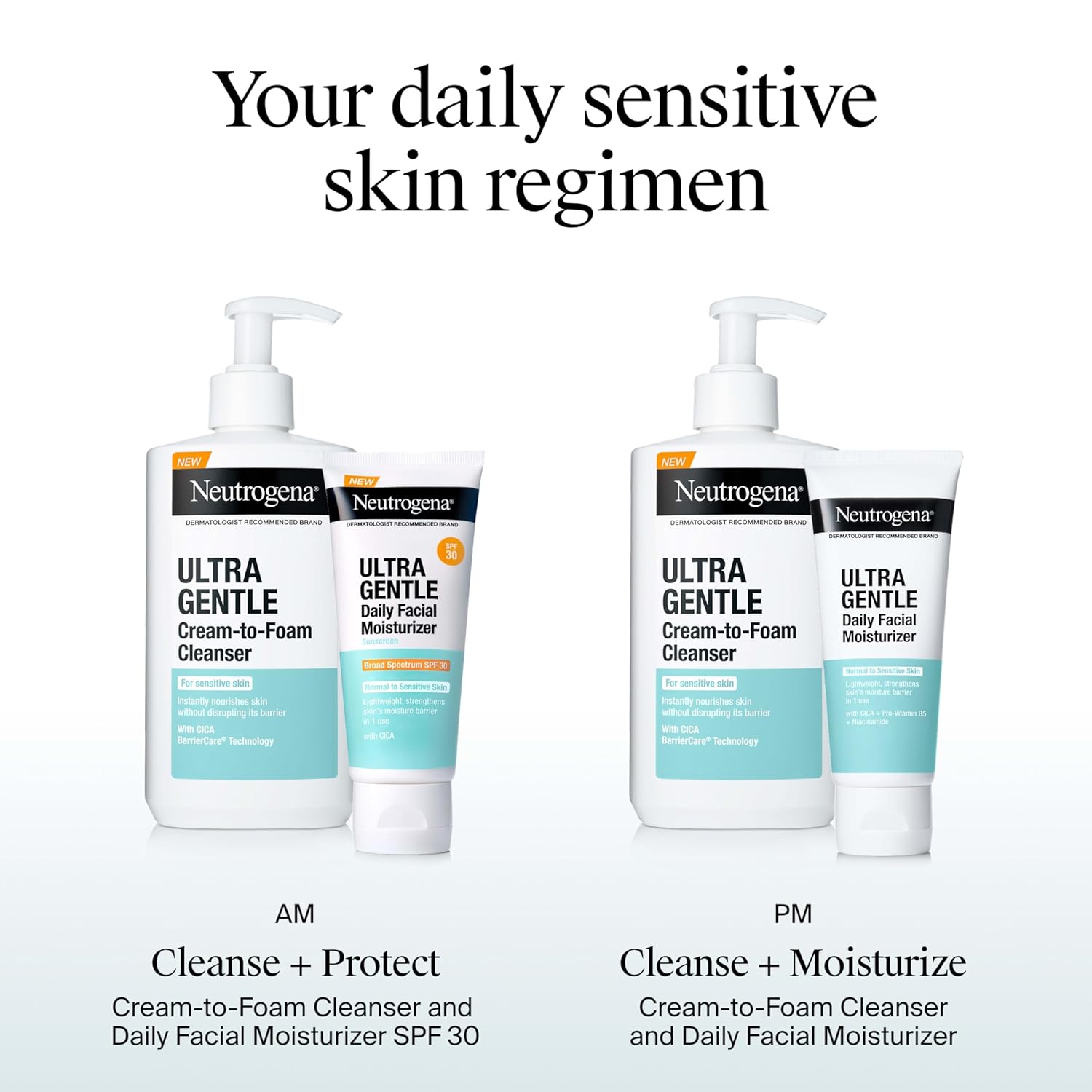 Neutrogena Hydro Boost CICA Face Lotion SPF 30 – Mindful Self-Care Moisturizer for Reactive Skin, Fragrance-Free