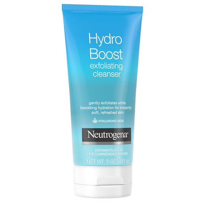 Neutrogena Hydro Boost Daily Exfoliating Facial Cleanser – Hydrating Hyaluronic Acid Gel-Cream for Mindful Morning and Evening Routines