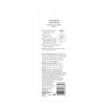 Neutrogena Hydro Boost Hydrating Concealer – Gentle, Non-Irritating Makeup for Sensitive Eye Care