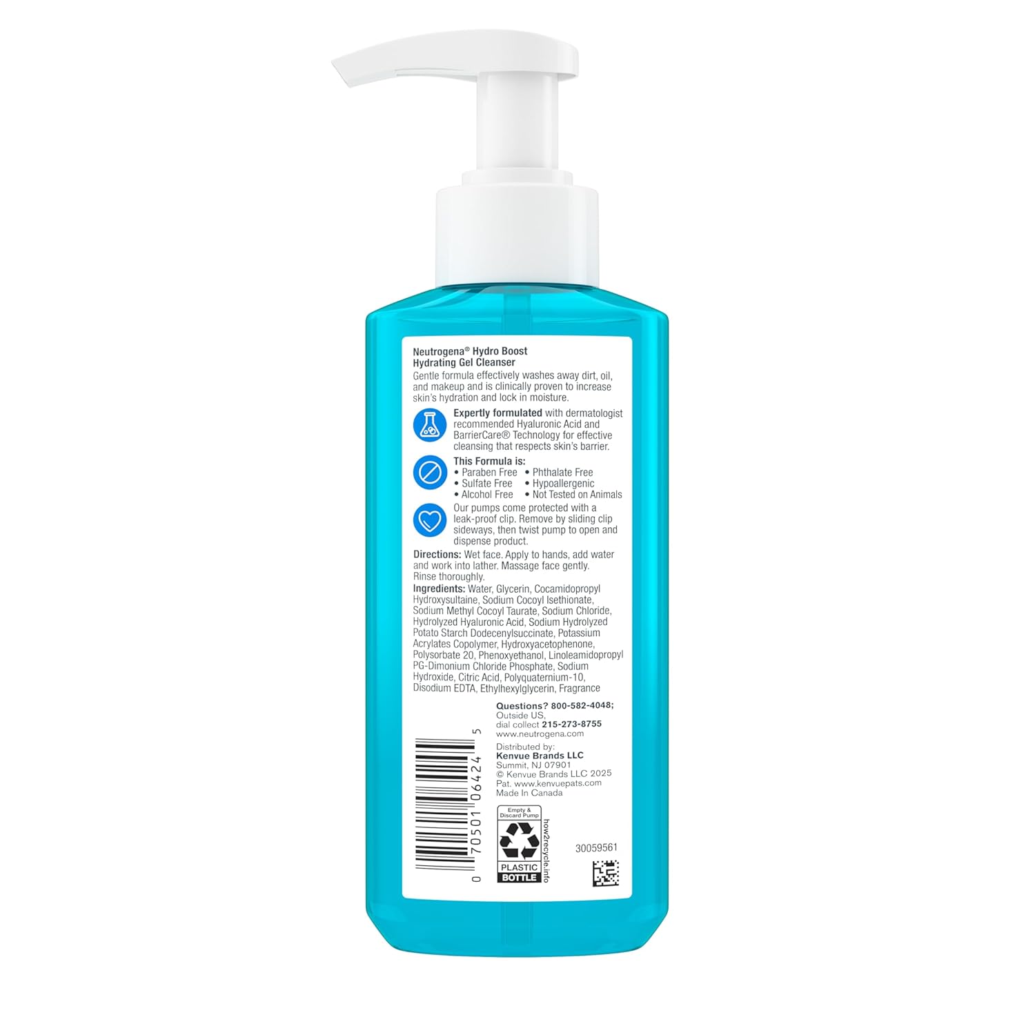 Neutrogena Hydro Boost Hydrating Face Wash & Makeup Remover – Two-in-One Simplifying Cleanser for an Uncluttered Vanity, 7.8 fl oz