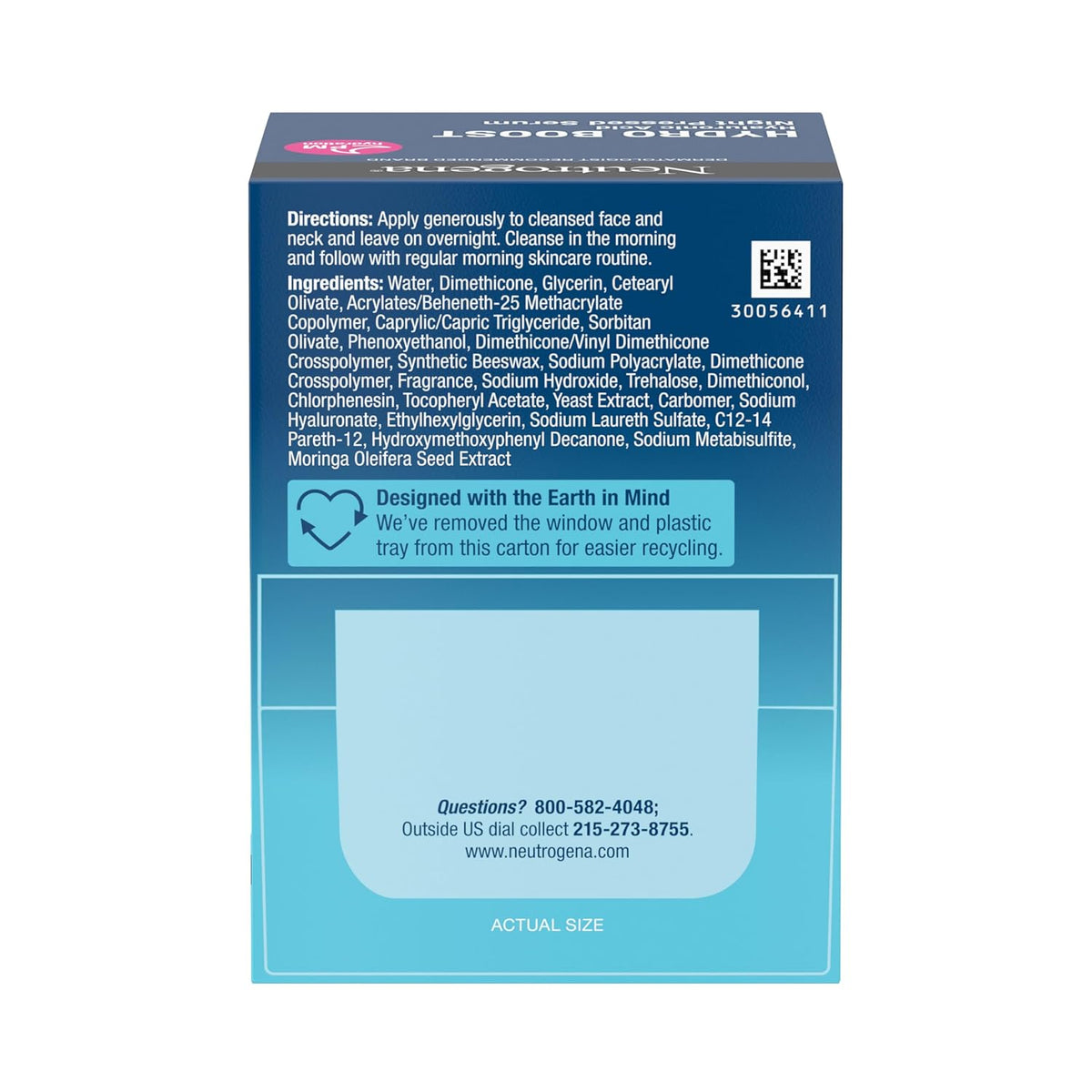 Neutrogena Hydro Boost Night Pressed Serum - Clean Beauty Staple for an Uncluttered Vanity, 1.7 oz