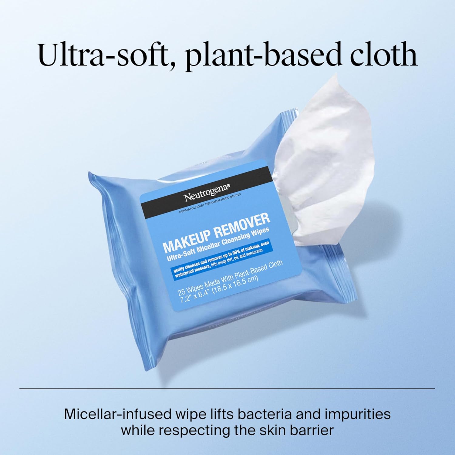 Neutrogena Makeup Remover Wipes – Thoughtful Birthday Gift for Her, Gentle Plant-Based 25 Ct