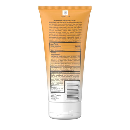Neutrogena Oil-Free Acne Face Wash Cream Cleanser 2% Salicylic Acid – Calming Self-Care Wash for Daily Acne Care Routine