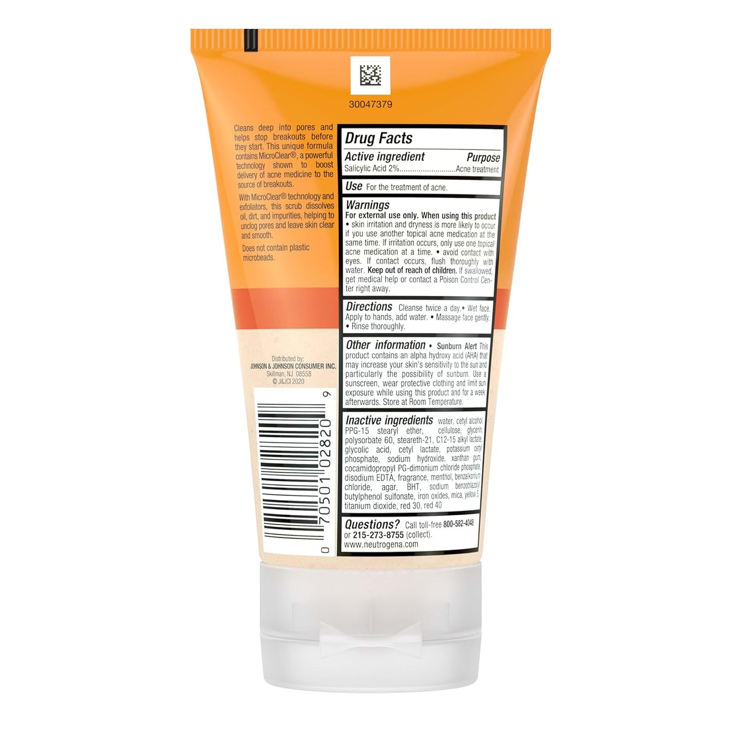 Neutrogena Oil-Free Acne Face Wash with 2% Salicylic Acid – Thoughtful Skincare Gift for Teens and College Students