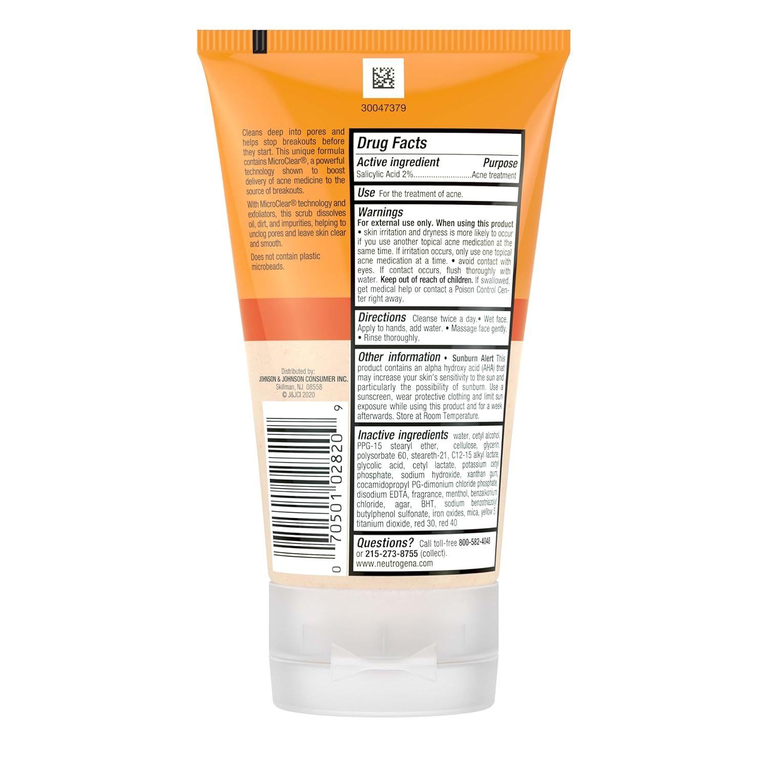 Neutrogena Oil-Free Acne Face Wash with 2% Salicylic Acid – Thoughtful Skincare Gift for Teens and College Students
