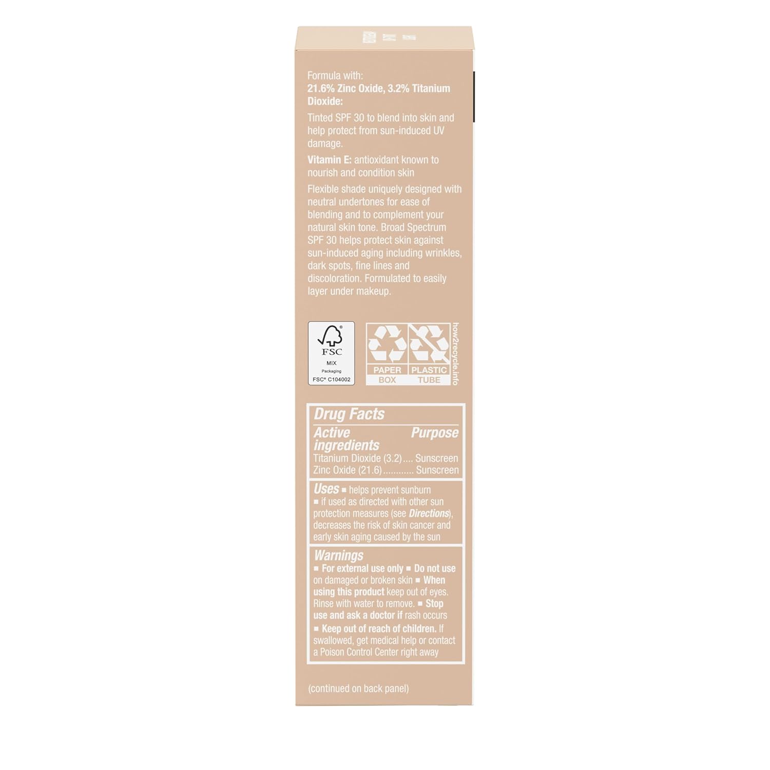 Neutrogena Purescreen+ Mineral UV Tint Face Liquid Tinted Sunscreen – Sensitive Skin Wellness Essential, Water-Resistant Mineral SPF 30