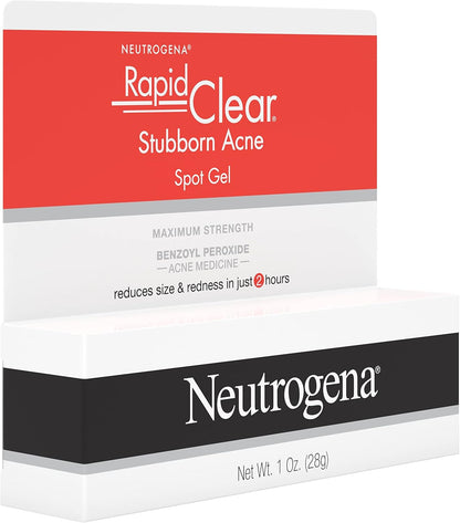Neutrogena Rapid Clear Stubborn Acne Spot Treatment Gel – Affordable Acne Care for Teens in Shared Bathrooms, 1 oz Spot Treatment
