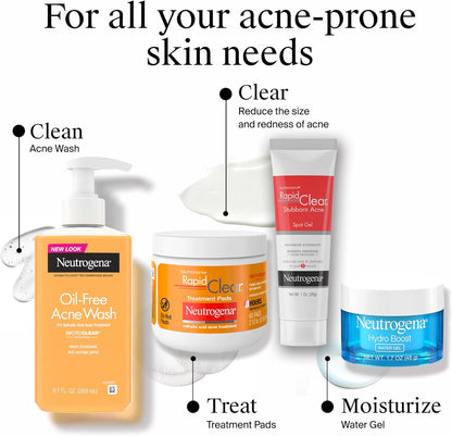 Neutrogena Rapid Clear Stubborn Acne Spot Treatment Gel – Affordable Acne Care for Teens in Shared Bathrooms, 1 oz Spot Treatment