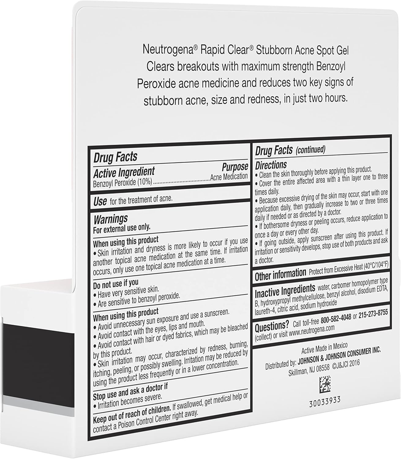 Neutrogena Rapid Clear Stubborn Acne Spot Treatment Gel – Affordable Acne Care for Teens in Shared Bathrooms, 1 oz Spot Treatment