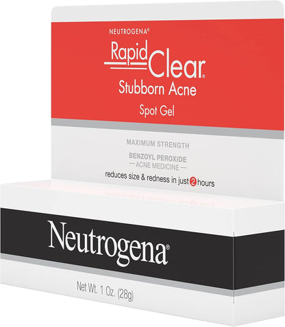Neutrogena Rapid Clear Stubborn Acne Spot Treatment Gel – Affordable Acne Care for Teens in Shared Bathrooms, 1 oz Spot Treatment