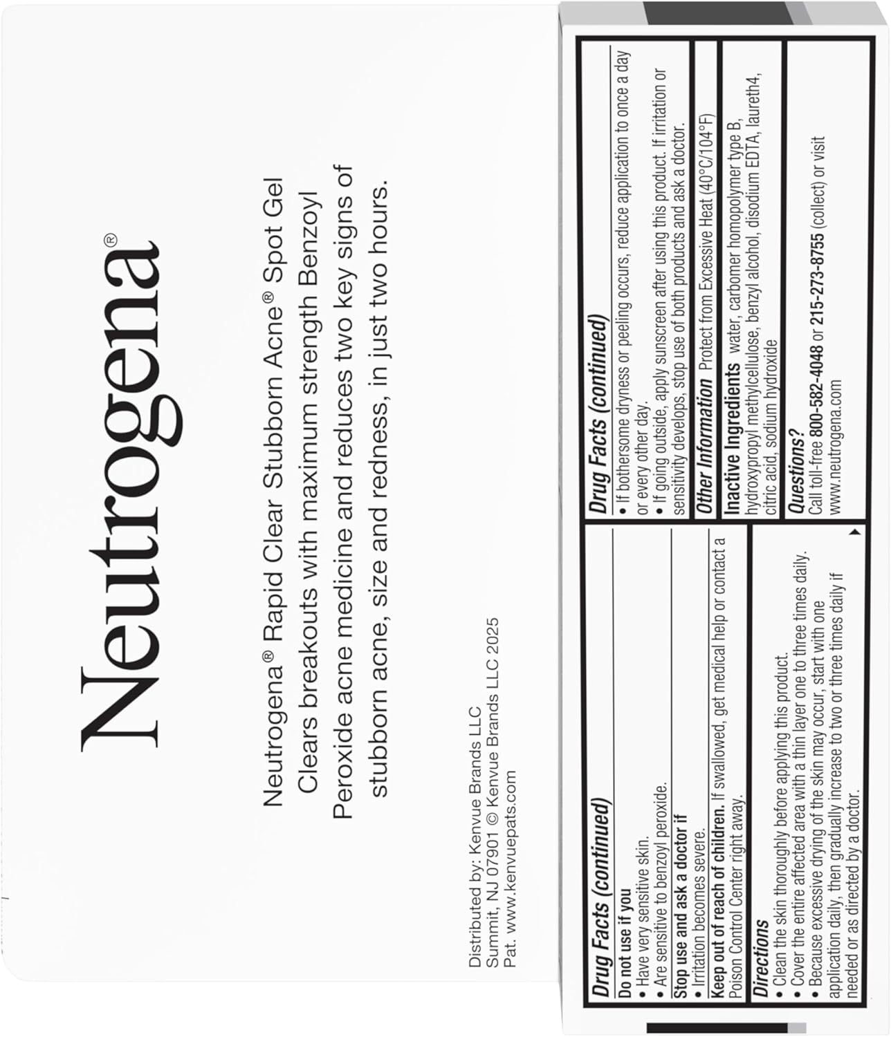 Neutrogena Rapid Clear Stubborn Acne Spot Treatment Gel – Affordable Acne Care for Teens in Shared Bathrooms, 1 oz Spot Treatment