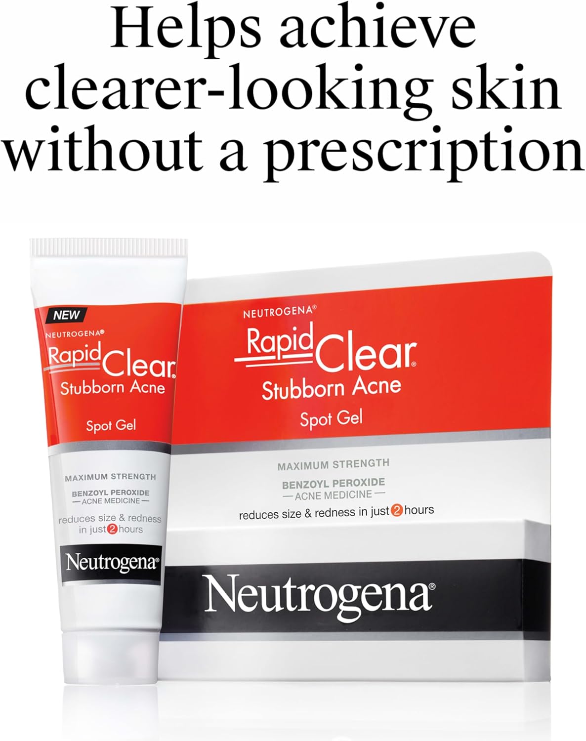 Neutrogena Rapid Clear Stubborn Acne Spot Treatment Gel – Affordable Acne Care for Teens in Shared Bathrooms, 1 oz Spot Treatment