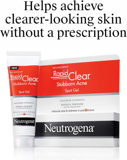 Neutrogena Rapid Clear Stubborn Acne Spot Treatment Gel – Affordable Acne Care for Teens in Shared Bathrooms, 1 oz Spot Treatment