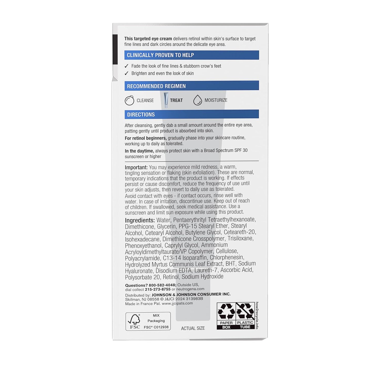 Neutrogena Rapid Wrinkle Repair Eye Cream – Mindful Morning Skincare Step for Crow's Feet and Dark Circles, Fragrance-Free