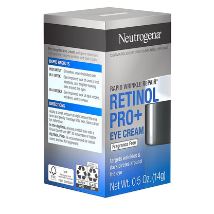 Neutrogena Retinol Pro+ Anti-Wrinkle Eye Cream – Mindful Bedtime Skincare for Crow's Feet & Dark Circles