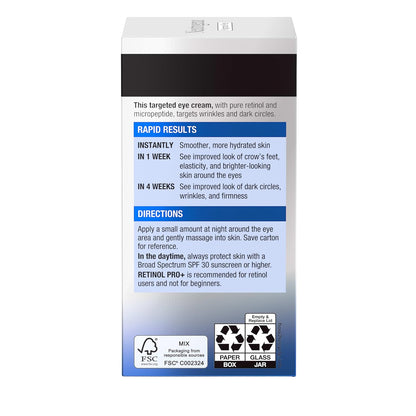 Neutrogena Retinol Pro+ Anti-Wrinkle Eye Cream – Mindful Bedtime Skincare for Crow's Feet & Dark Circles