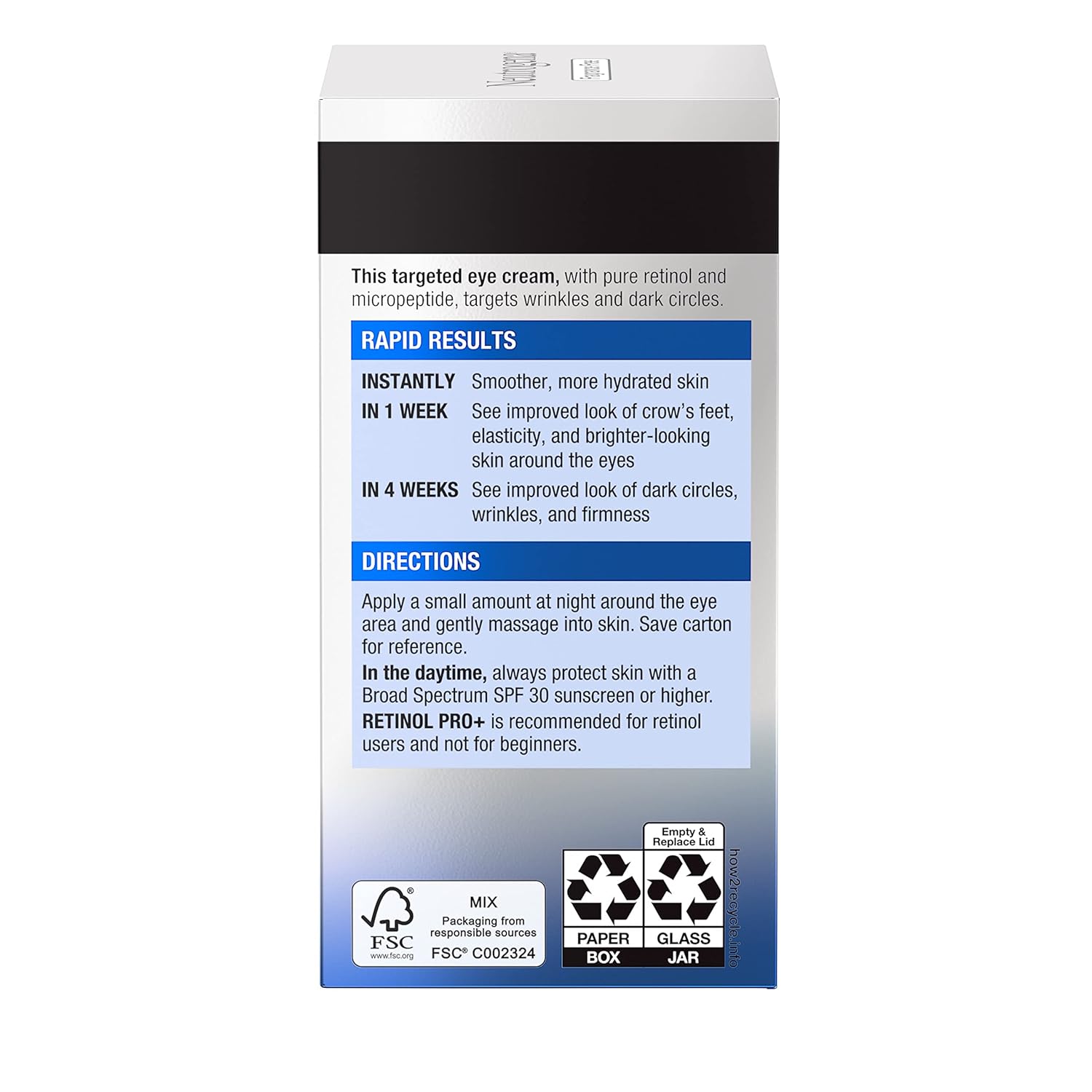 Neutrogena Retinol Pro+ Anti-Wrinkle Eye Cream – Mindful Bedtime Skincare for Crow's Feet & Dark Circles