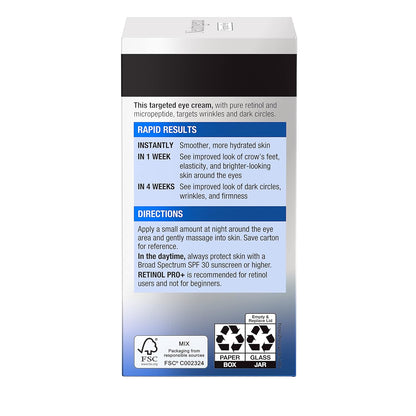Neutrogena Retinol Pro+ Anti-Wrinkle Eye Cream – Mindful Bedtime Skincare for Crow's Feet & Dark Circles