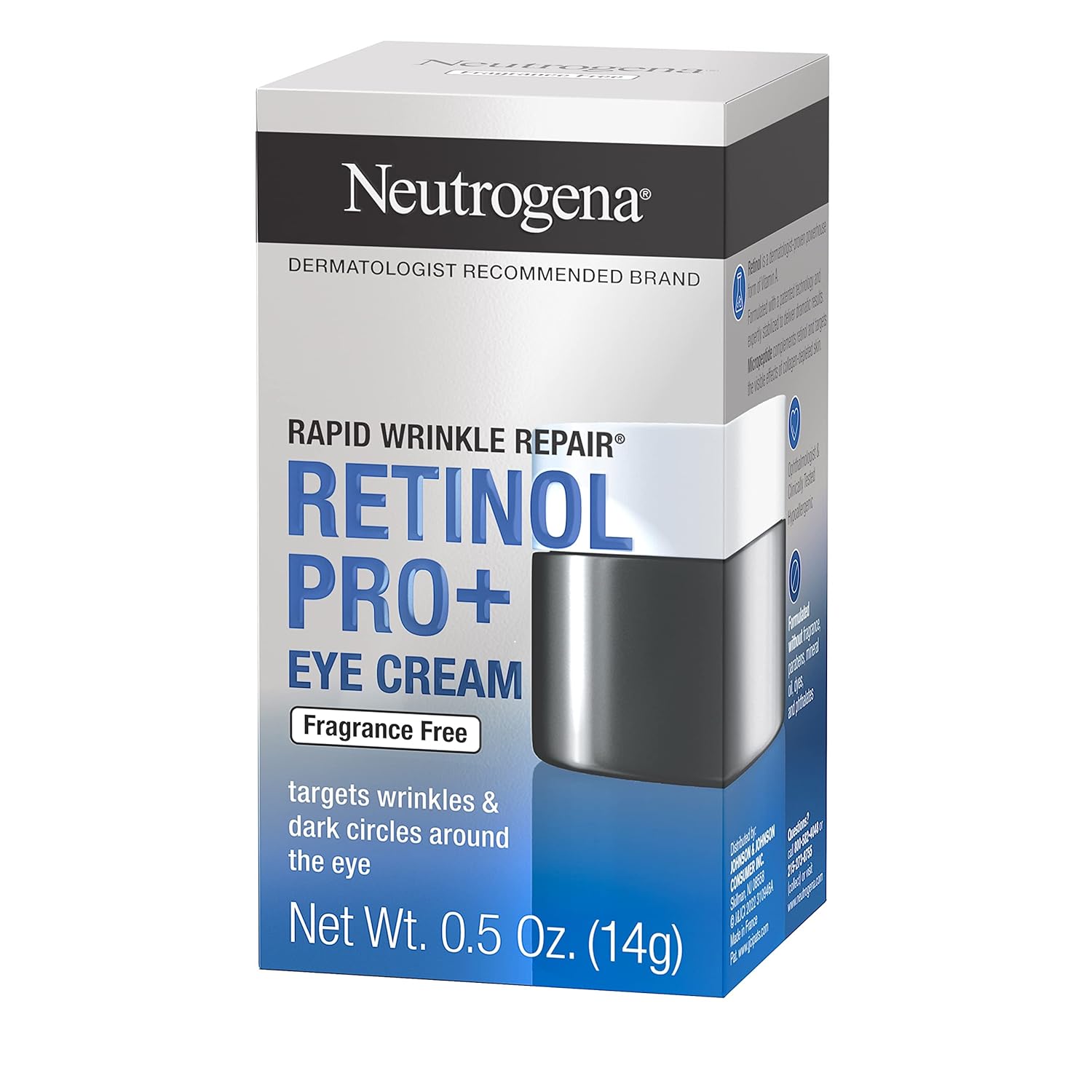 Neutrogena Retinol Pro+ Anti-Wrinkle Eye Cream – Mindful Bedtime Skincare for Crow's Feet & Dark Circles