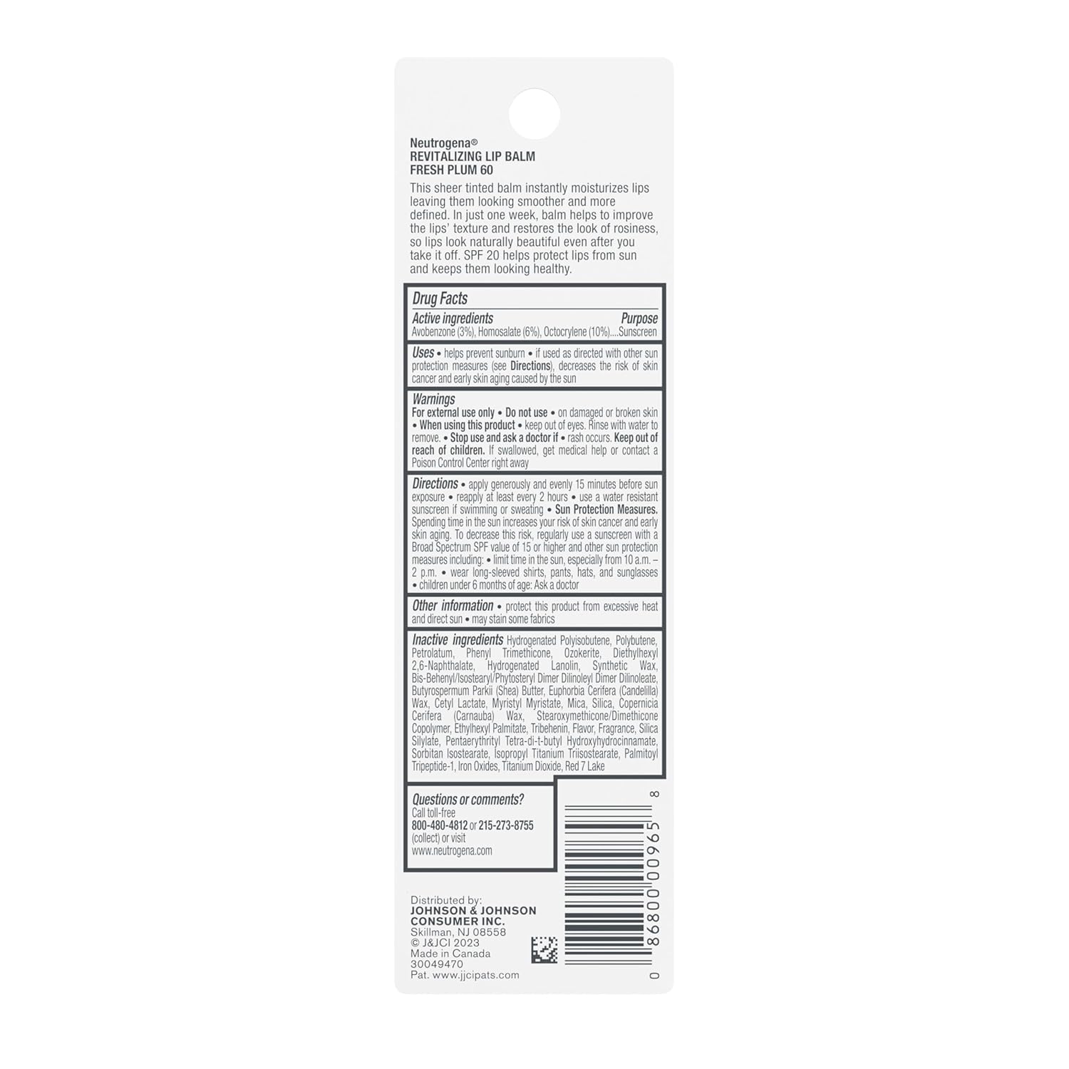 Neutrogena Revitalizing Tinted Lip Balm SPF 20 – Thoughtful Birthday Gift for Her with Skincare and Sun Protection