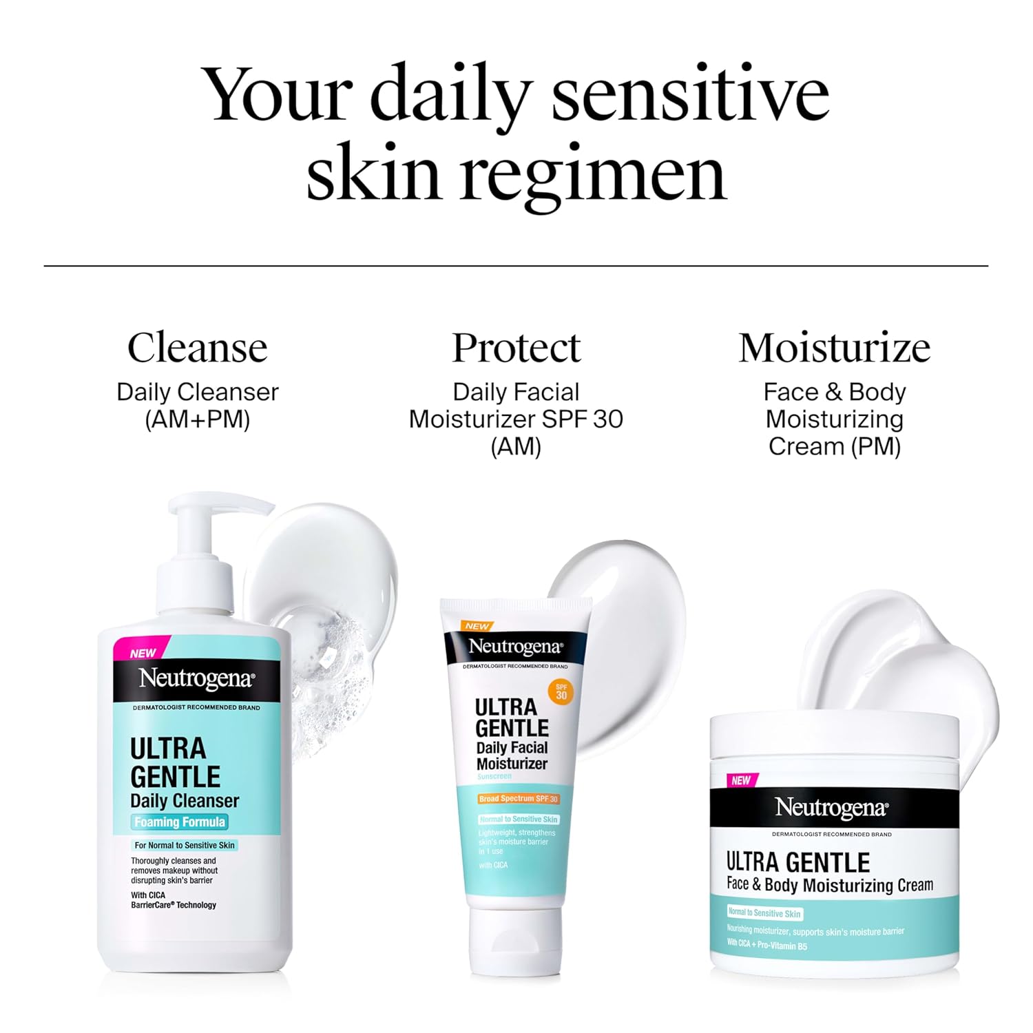 Neutrogena Ultra Gentle Hydrating Foaming Face Wash for Reactive Skin, Fragrance Free Cleanse to Support a Mindful Evening Wind Down