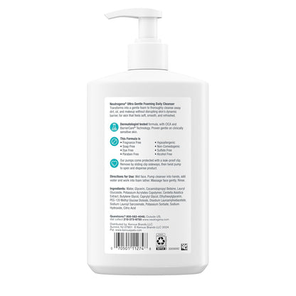 Neutrogena Ultra Gentle Hydrating Foaming Face Wash for Reactive Skin, Fragrance Free Cleanse to Support a Mindful Evening Wind Down