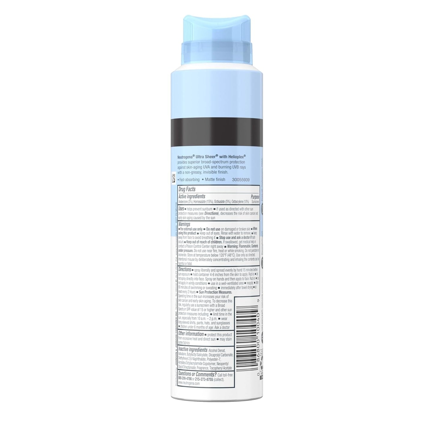 Neutrogena Ultra Sheer Body Mist Sunscreen Spray SPF 70 – Lightweight SPF for Acne-Prone and Oily Skin, Non-Comedogenic Daily Defense, 5 oz Pack of 3