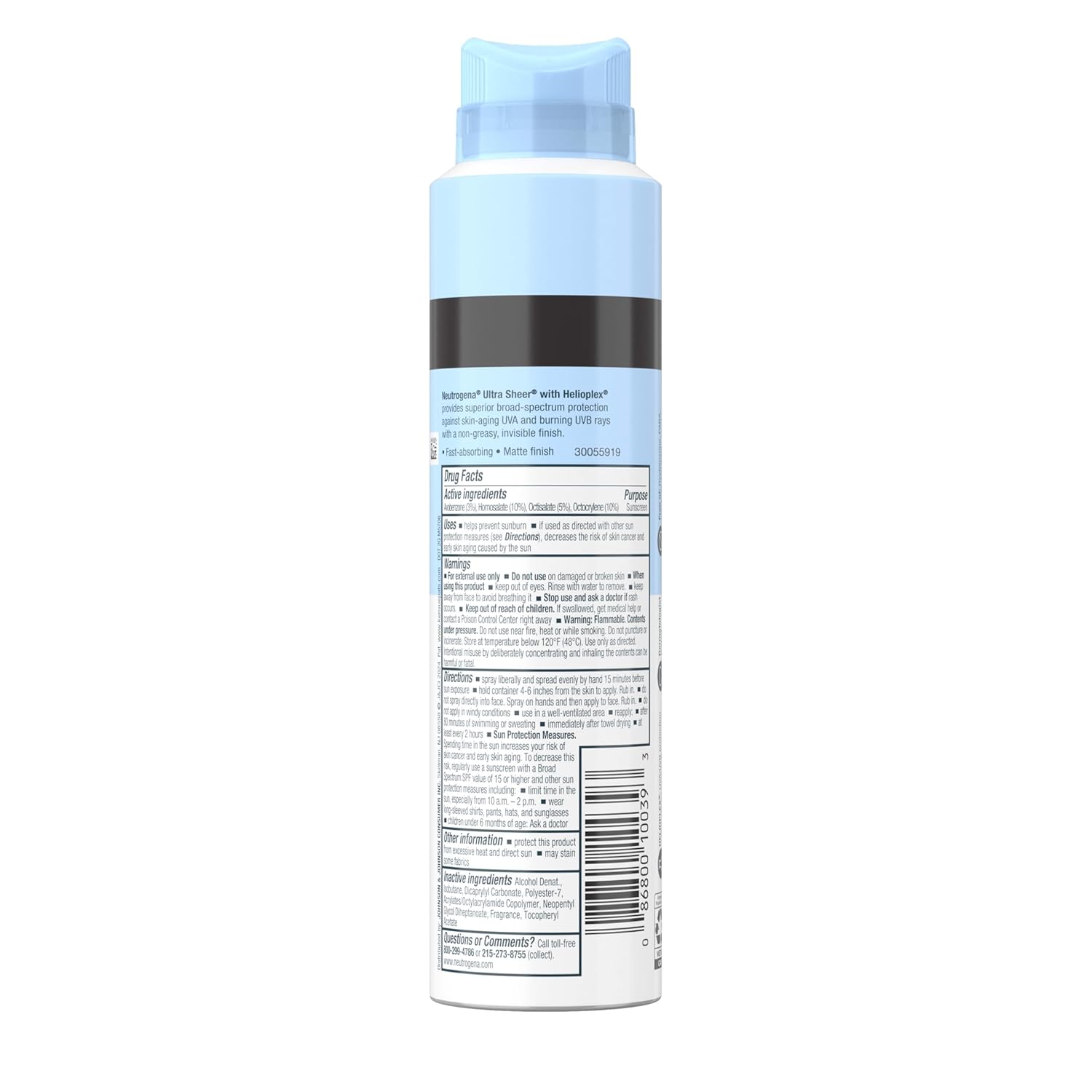 Neutrogena Ultra Sheer Dry-Touch SPF 45 Mist – Portable Sun Protection for Beach Days, Camping Trips, and Trail Use
