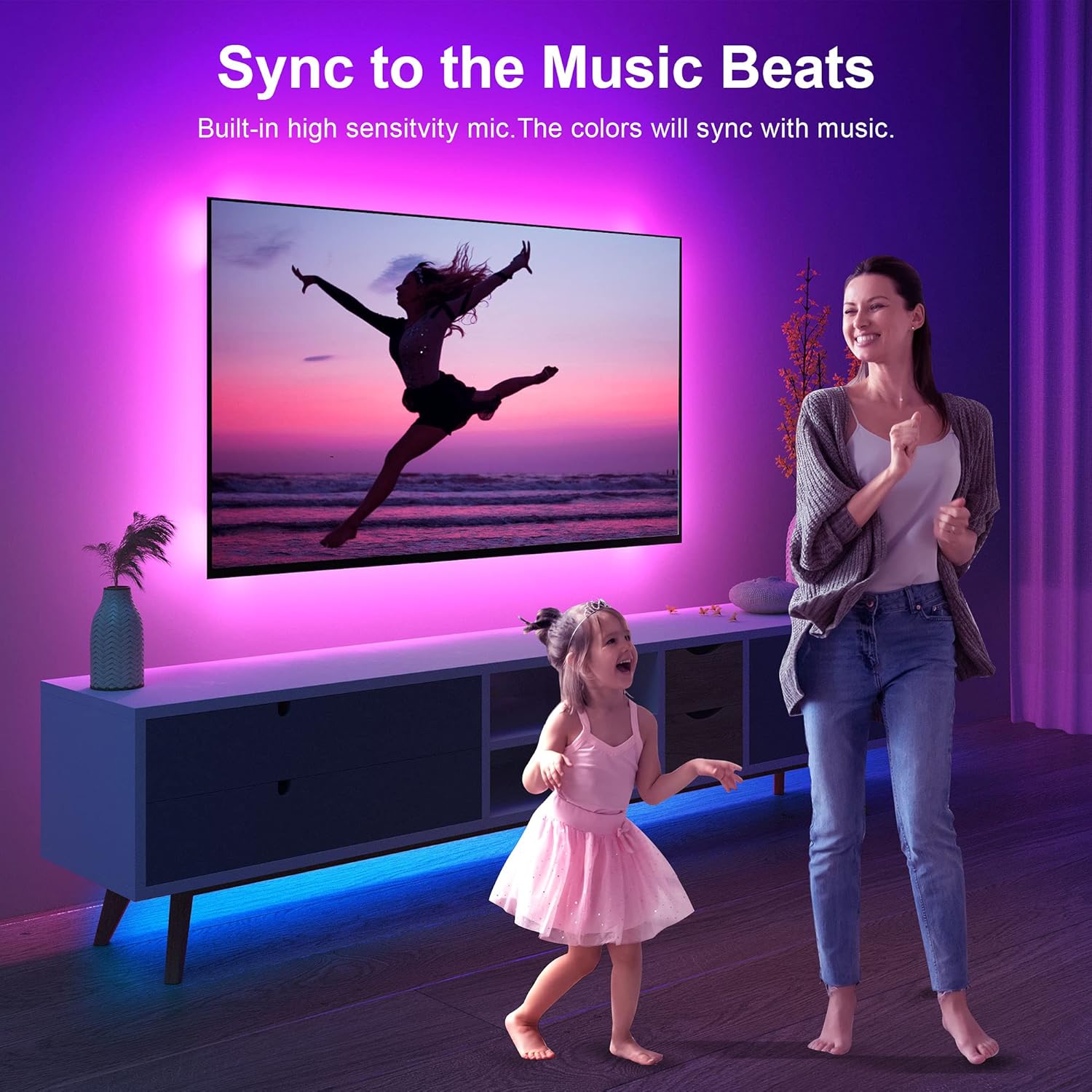 Nexillumi LED TV Backlight – Child-Safe 5V USB Lighting for Kids Room and Playroom Decor