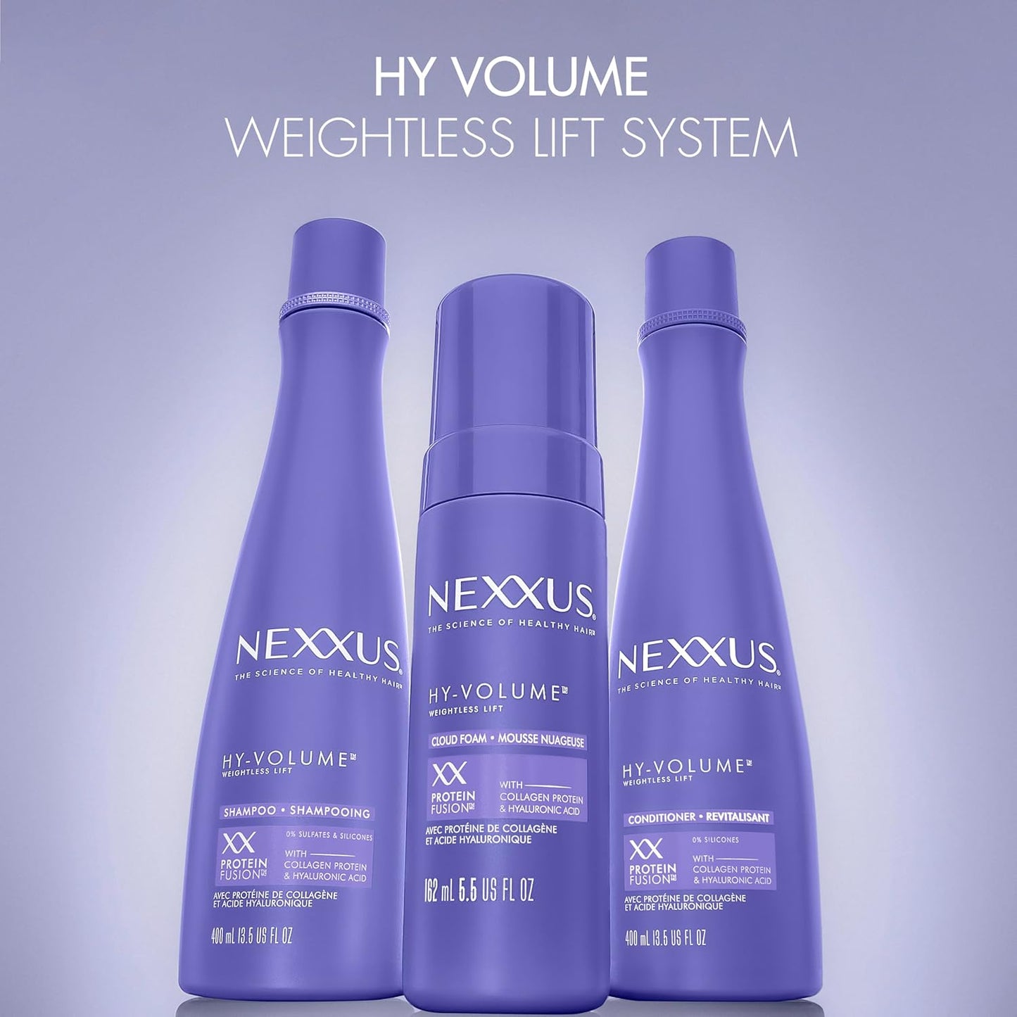 Nexxus HY-VOLUME Conditioner – Premium 13.5 Fl Oz Collagen Protein Lift System, Expert-Crafted 48-Hour Volume