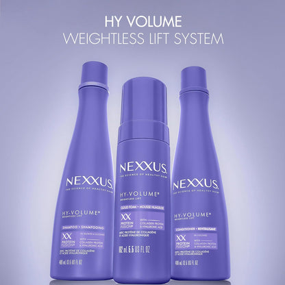 Nexxus HY-VOLUME Conditioner – Premium 13.5 Fl Oz Collagen Protein Lift System, Expert-Crafted 48-Hour Volume