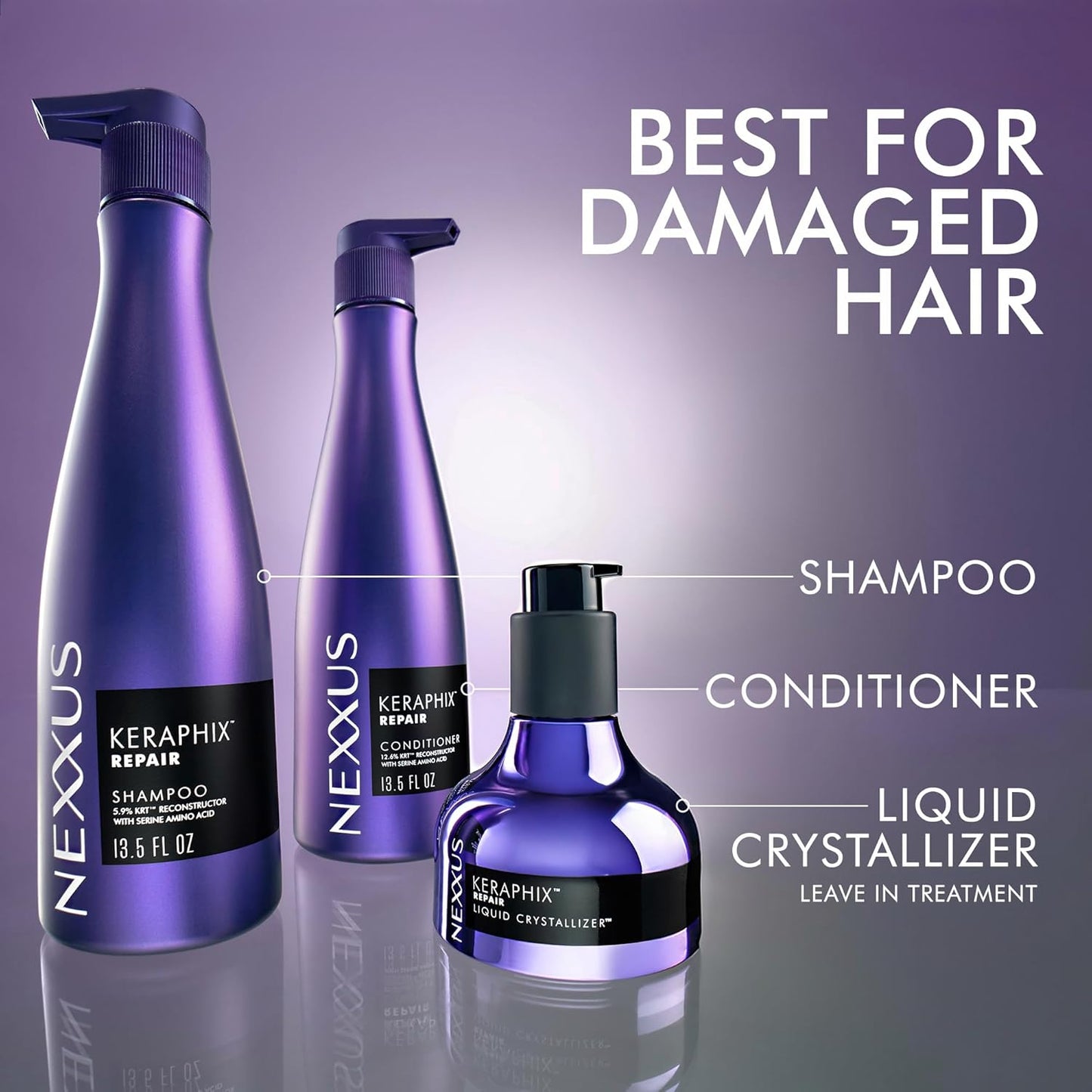 Nexxus Keraphix Keratin Therapy Conditioner – Nightly Hair Recovery Ritual for Damaged Strands