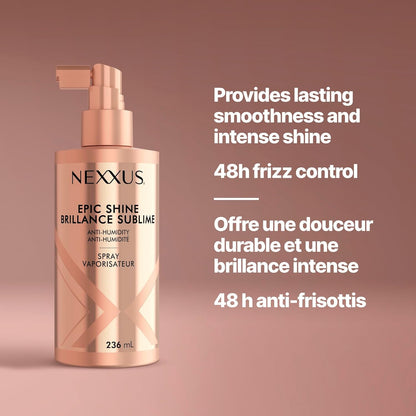Nexxus Sleek Polish Anti-Humidity Spray – Mindful Morning Styling for Self-Care Sundays, 8 oz