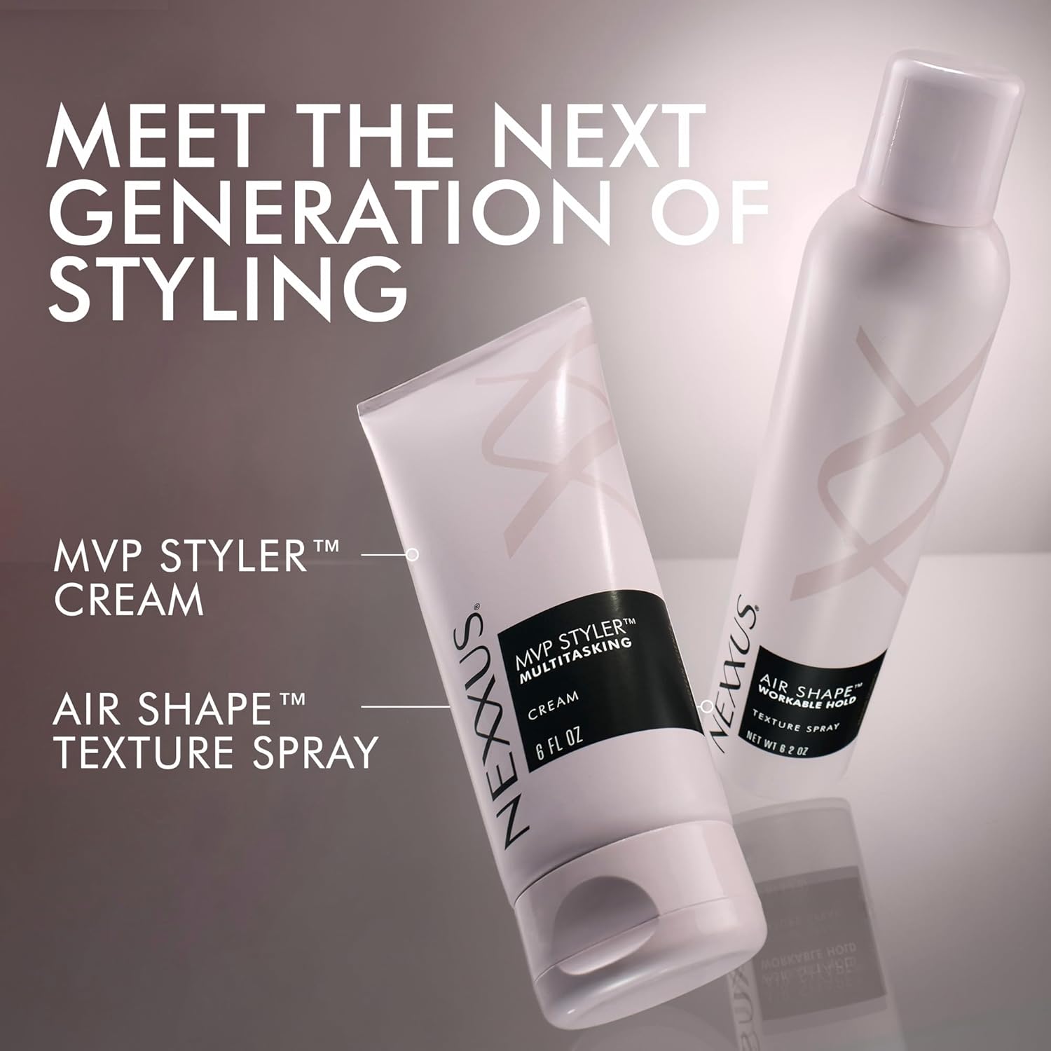 Nexxus Styling Cream MVP Styler Hybrid Multitasking Hair Cream for Bedtime Wind-Down, Calming Hair Smoothing Ritual