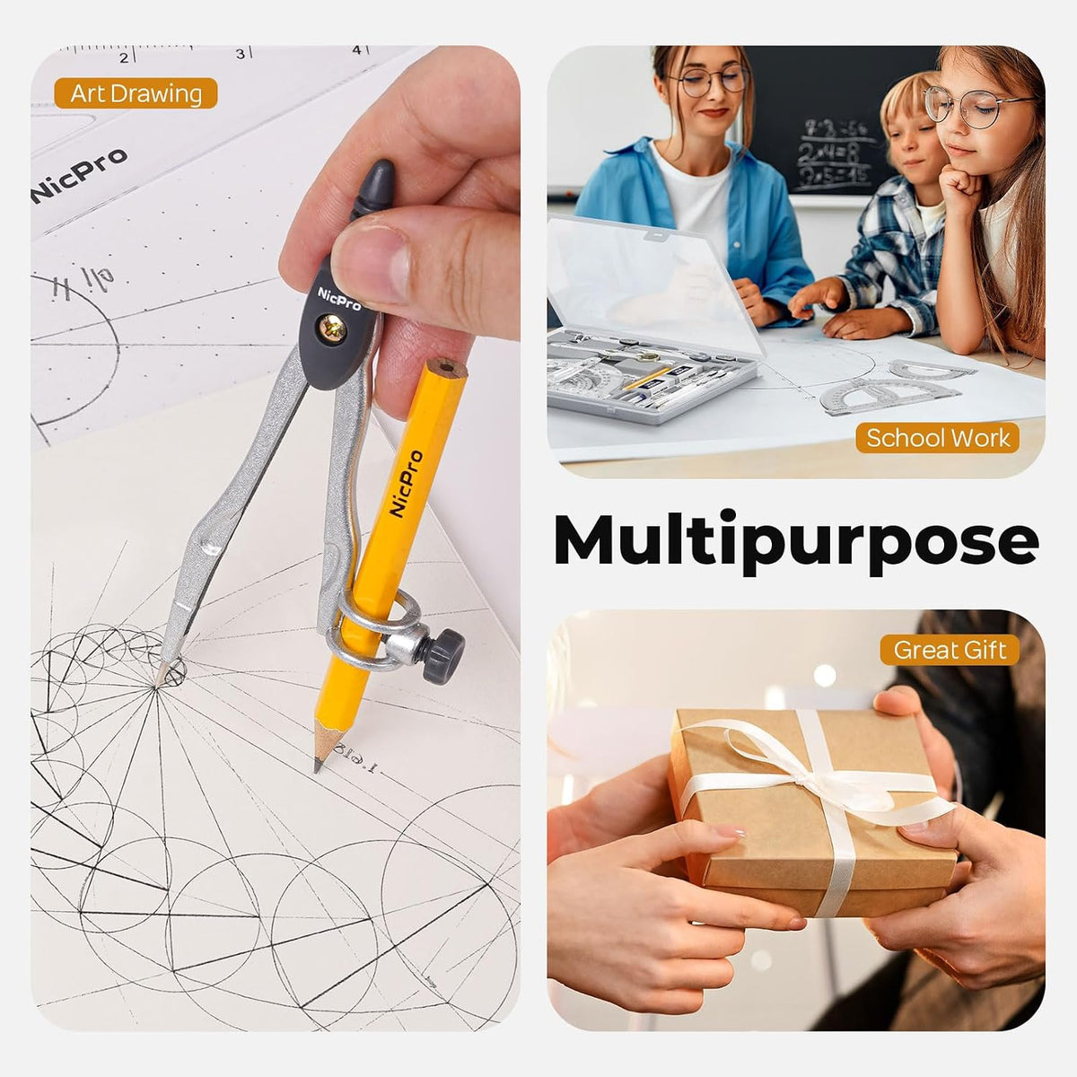Nicpro Drafting Tool Set — Streamline Technical Drawing in University Studios, 22 Precision Components