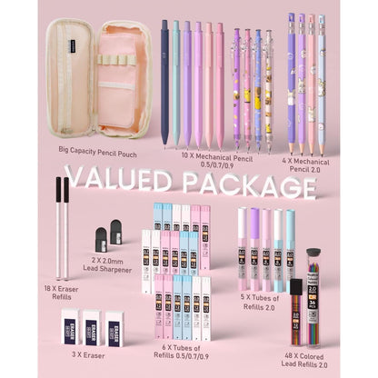 Nicpro Multi-Function Pencil Set – Replace Five Separate Products with One Carry Case, 0.5 to 2.0mm Covered