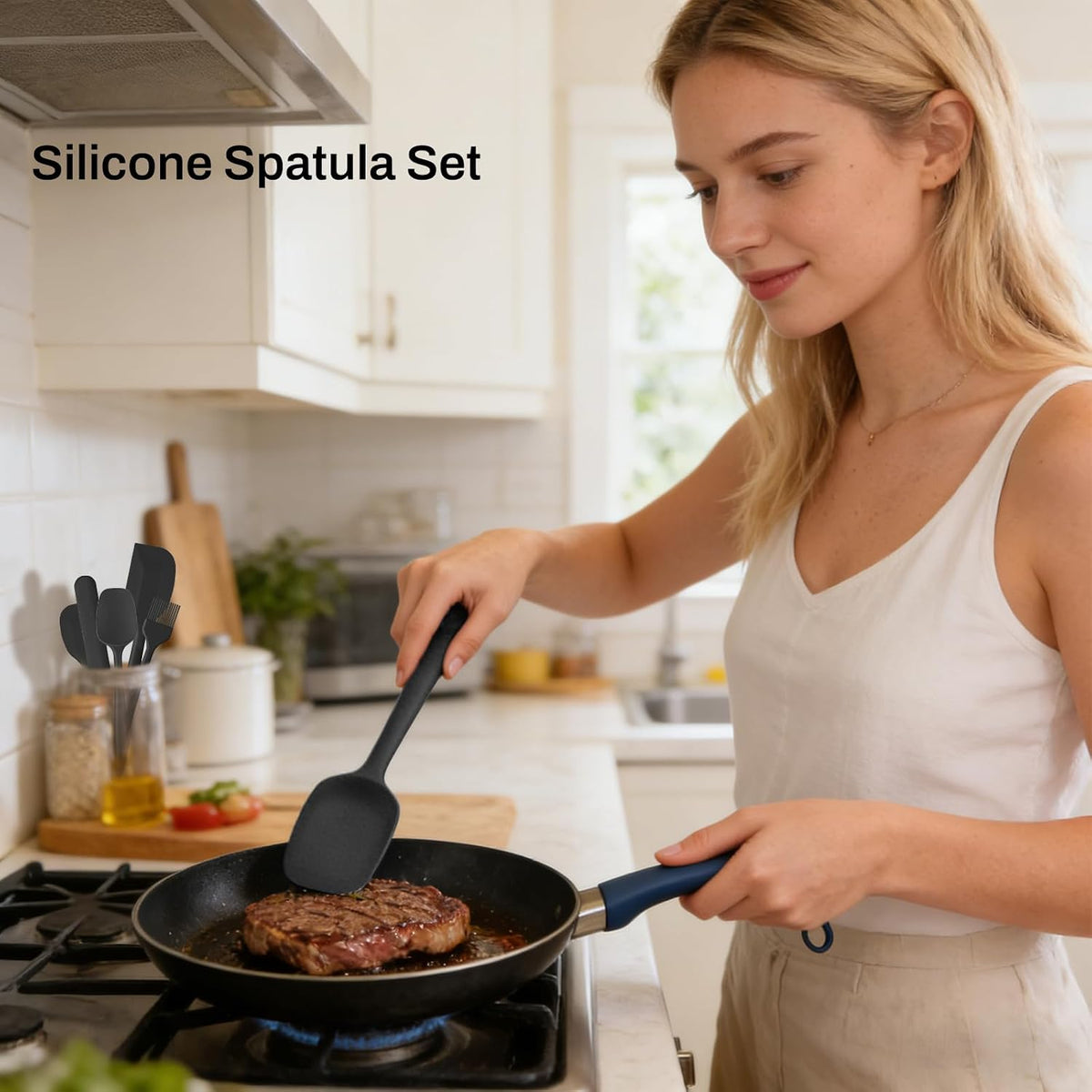 NileHome Designer Silicone Spatula Collection – Coordinated Kitchen Accents for Open Shelving
