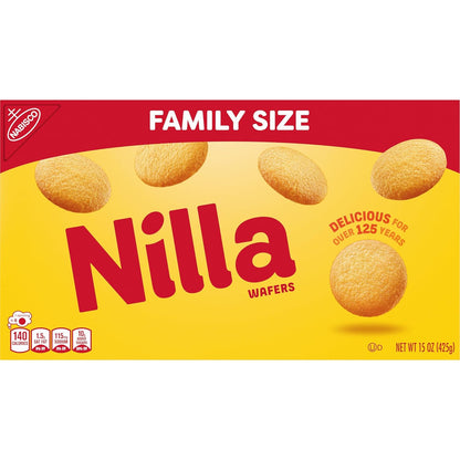 NILLA Wafers Cookies, Vanilla Wafers Lunchbox Snack for Children, Crispy Vanilla Wafers for Kid-Friendly Dessert Cups