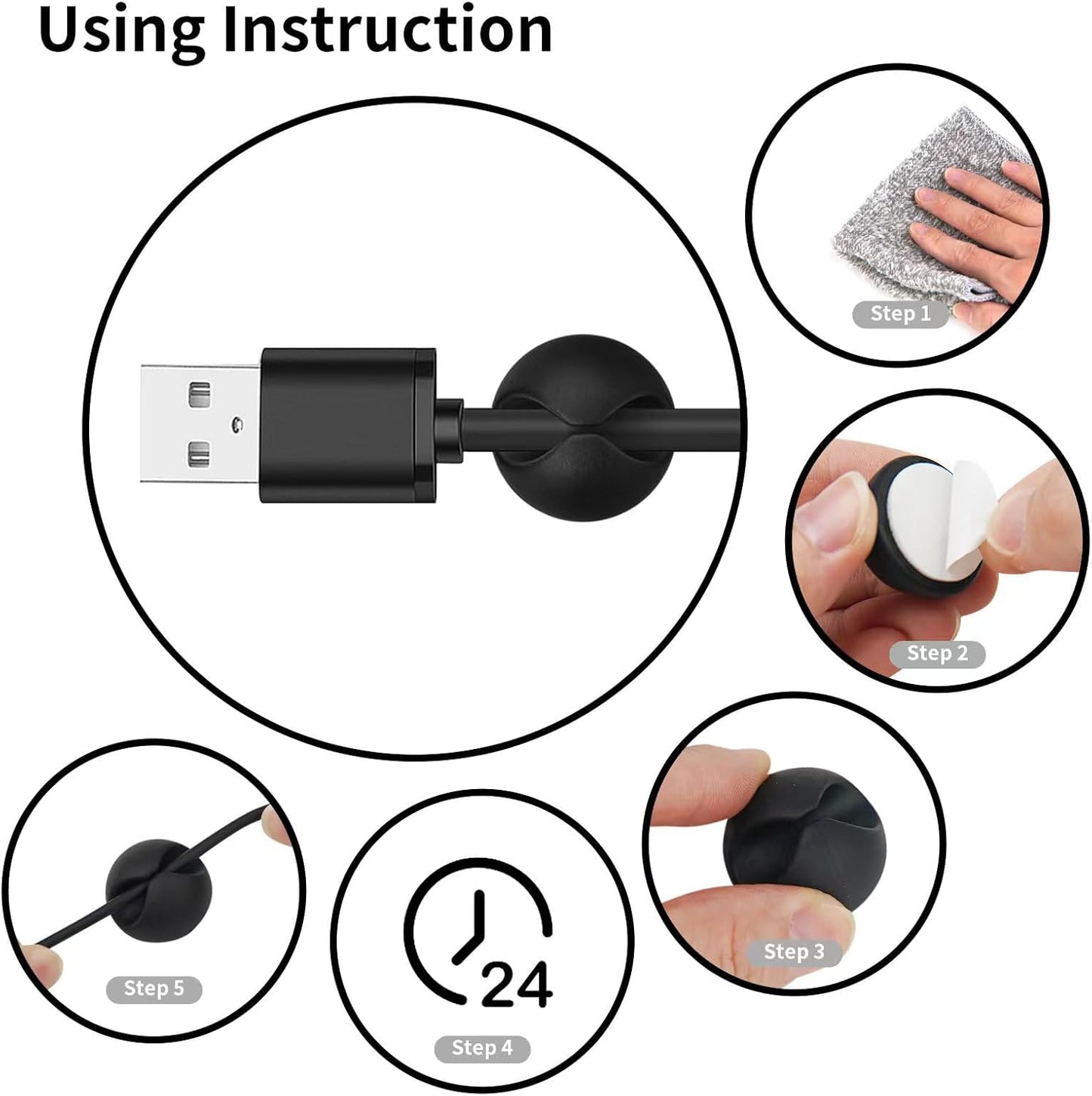 Nimble Cable Clips – Living Room Aesthetic Cable Management Clips, Adhesive Cord Holder for Entertainment Center