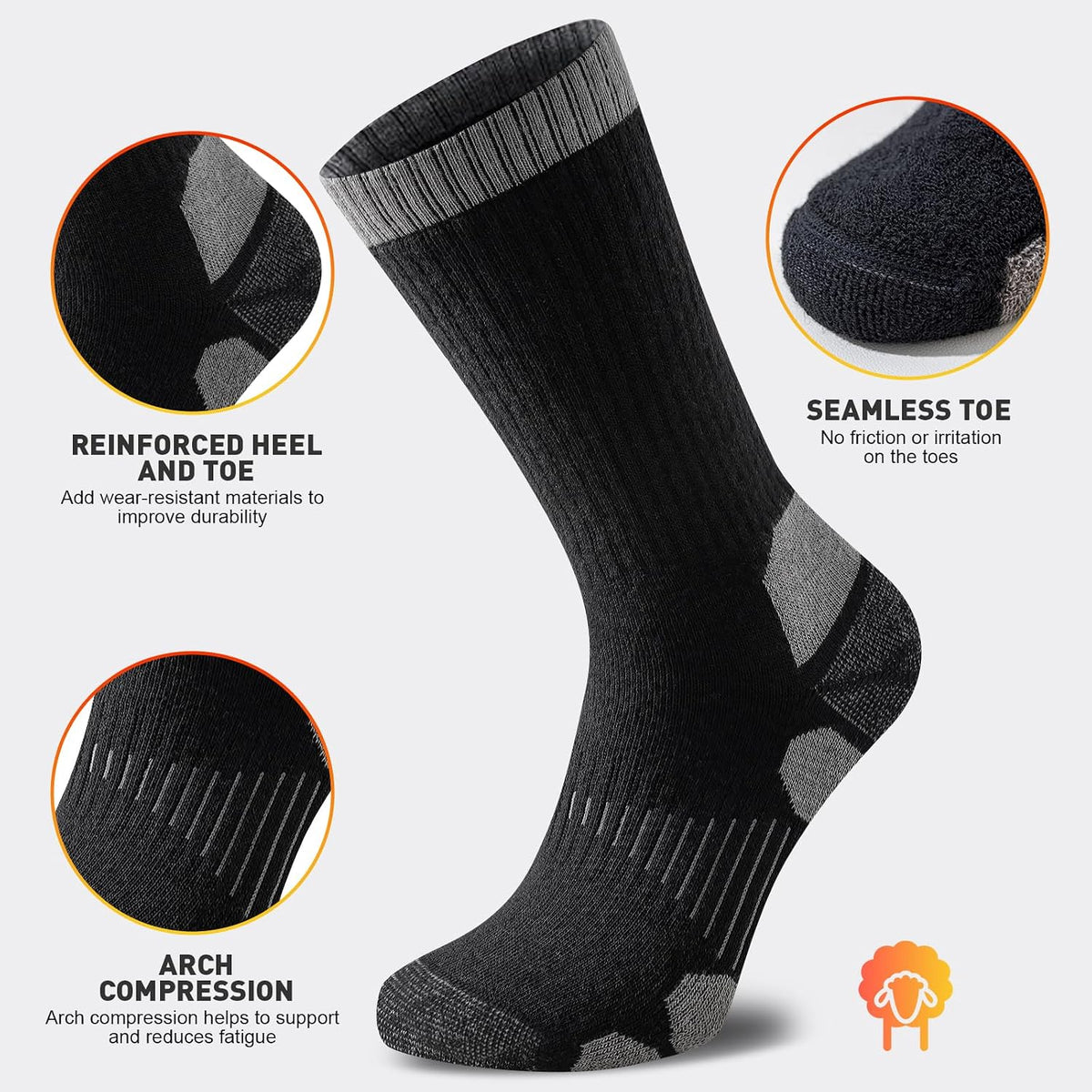 Niorasen Merino Wool Socks – Cozy Bed Socks for Restful Sleep in Cold Bedrooms & Winter Nights