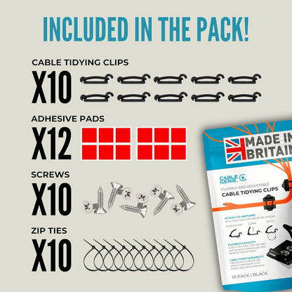 NiteOwl Cable Clips – Low-Profile Wire Management Clips for Less-Is-More Interiors