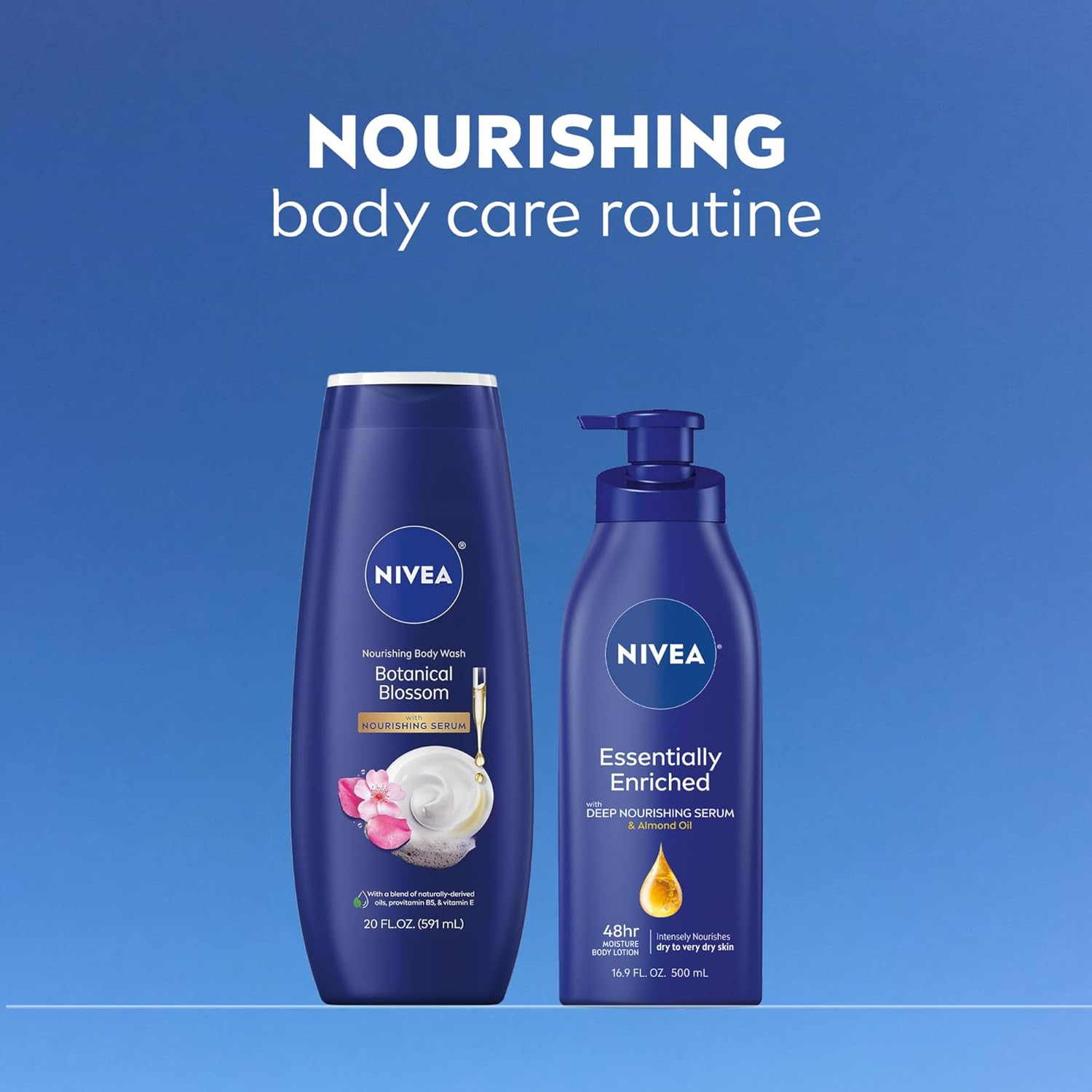 NIVEA Botanical Blossom Body Wash for Her – Microplastic Free Body Wash with Microbiome Gentle Formula, Safe Post Workout Shower for Sensitive Skin