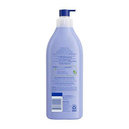 NIVEA Cherry Blossom Body Lotion – Dermatologically Tested Daily Lotion for Sensitive Skin, 16.9 Fl Oz Pump