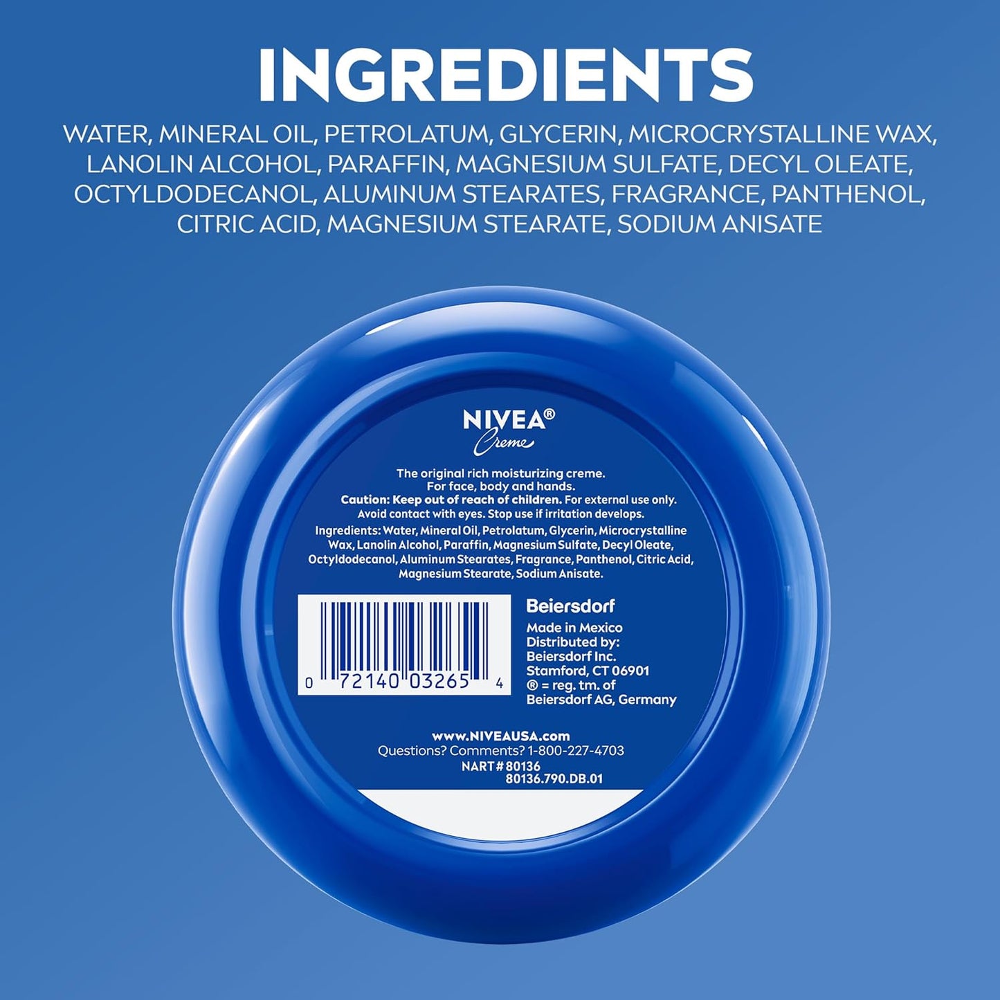 NIVEA Creme Provitamin B5 Moisturizer – Self-Care Bath Time Essential for Hands, Feet and Body, 16 Oz