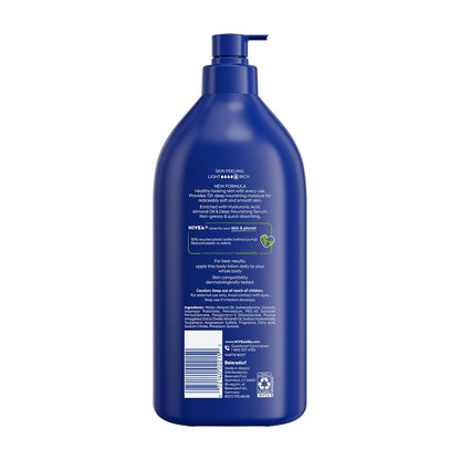 NIVEA Essentially Enriched Body Lotion for Very Dry Skin, Practical Housewarming or Birthday Gift for Mom, Hyaluronic Acid and Almond Oil, 33.8 Fl Oz