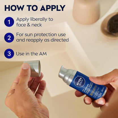 NIVEA MEN 2-in-1 Anti-Aging Face Lotion with Pro-Retinol and SPF – Streamlined Grooming for the Less-Is-More Cabinet
