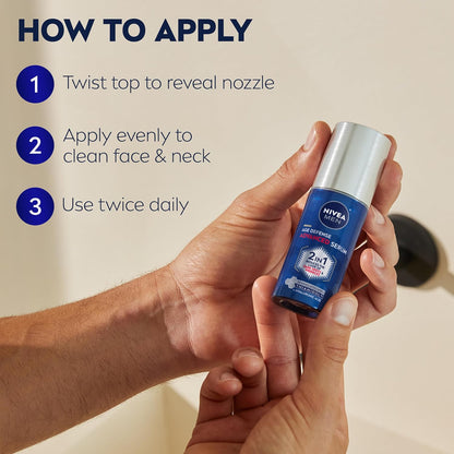 NIVEA MEN Age Defense Advanced Face Serum – Mindful Morning and Evening Skincare Step for Men Over 30